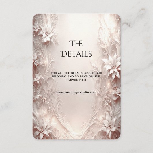 Witte ivoor bloemendetail behuizing Kaart (Voorkant)