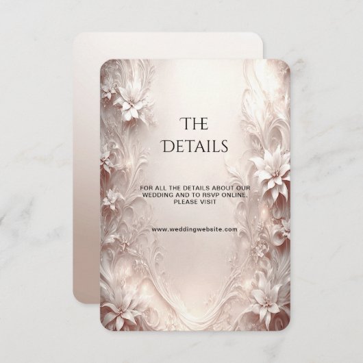 Witte ivoor bloemendetail behuizing Kaart (Voorkant / Achterkant)