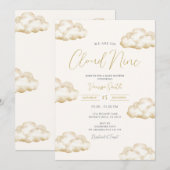 Witte Ivoor Cloud Nine Baby Shower Feestje Kaart (Voorkant / Achterkant)