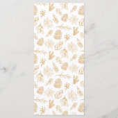 Witte Ivoor Gouden Kerst Bloem Bruiloft Menu (Achterkant)