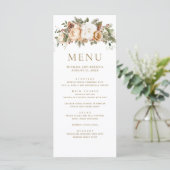 Witte Ivoor Gouden Kerst Bloem Bruiloft Menu (Staand voorkant)