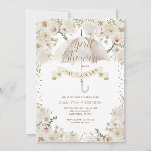 Witte Ivoor groen paraplu april douches Kaart (Voorkant)