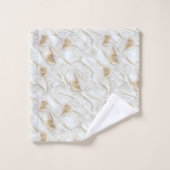Witte-ivoor-zijde-uithoekige miniparels bad handdoek (Wasdoekje)