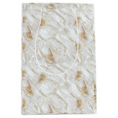 Witte-ivoor-zijde-uithoekige miniparels medium cadeauzakje (Voorkant)