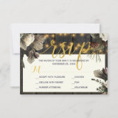 Witte ivoorbloemen, rustige winterbruiloft RSVP kaartje (Voorkant)