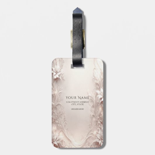 Witte ivoren Bagagelabel (Achterkant verticaal)