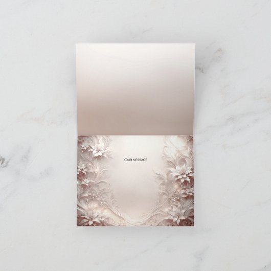 Witte ivoren bloem bedankkaart (Binnen)