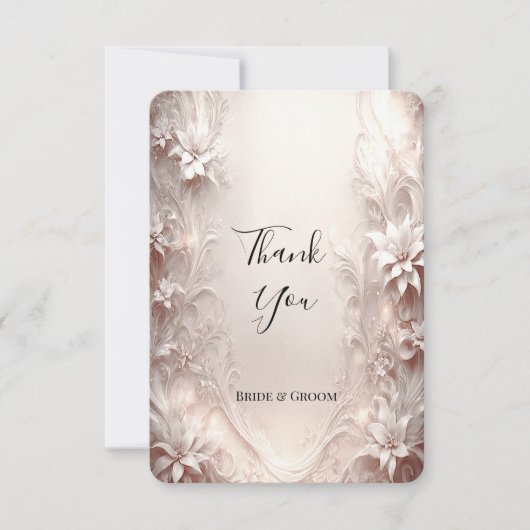 Witte ivoren bloem bedankkaart (Voorkant)