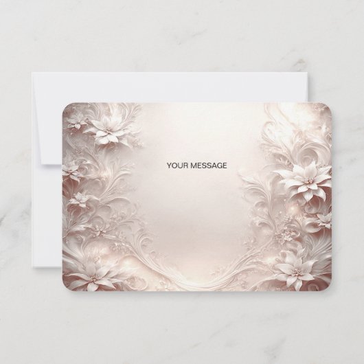 Witte ivoren bloem bedankkaart (Achterkant)