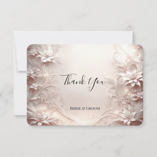 Witte ivoren bloem bedankkaart (Voorkant)