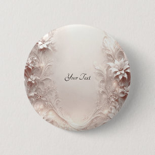 Witte Ivoren Bloem Knop Ronde Button 5,7 Cm