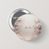 Witte Ivoren Bloem Knop Ronde Button 5,7 Cm (Voorkant /achterkant)