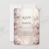 Witte ivoren bloem RSVP kaart (Voorkant)