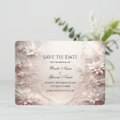 Witte ivoren bloem Save the date Kaart (Staand voorkant)