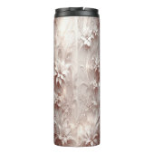 Witte ivoren bloem thermische tuimelaar thermosbeker (Achterkant)