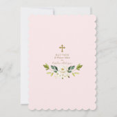 Witte Ivoren Bloemen Spaanse 1e Verjaardag Doopfee Kaart (Achterkant)