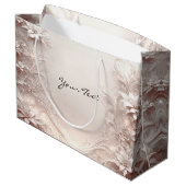 Witte Ivoren Bloemencadeautas Groot Cadeauzakje (Achterkant Gekanteld)