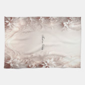 Witte ivoren bloemenkeukenhanddoeken theedoek (Horizontaal)