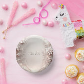 Witte Ivoren Bloemige Papieren Kommen (Feest)