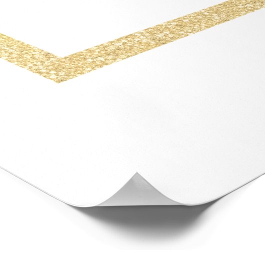 Witte ivoren goud omlijste formele repetitie diner poster (Hoek)