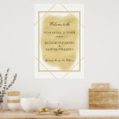Witte ivoren goud omlijste formele repetitie diner poster (Keuken)