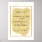 Witte ivoren goud omlijste formele repetitie diner poster (Voorkant)