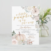 Witte ivoren Waterverf pompoen is onderweg Kaart (Staand voorkant)