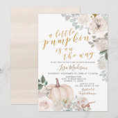 Witte ivoren Waterverf pompoen is onderweg Kaart (Voorkant / Achterkant)