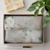  Witte Ivory Floral Oude Wereldkaart Ontkoppeling Tissuepapier (Geschenk)