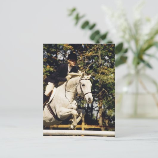 Witte jager die springstaart briefkaart (Staand voorkant)