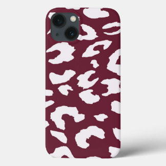 WITTE JAGUARPRINT TELEFOONHOES - BURGONDISCHE ACHT Case-Mate iPhone CASE