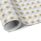Witte Japanse Anemone Floral Pattern Cadeaupapier (Rol Hoek)
