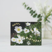Witte Japanse anemones Happy Birthday Briefkaart (Staand voorkant)