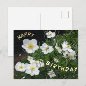 Witte Japanse anemones Happy Birthday Briefkaart (Voorkant / Achterkant)