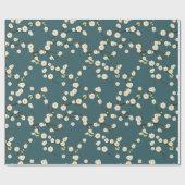 Witte Japanse Cherry Blossom op Forest Green Cadeaupapier (Vlak)
