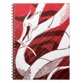 Witte Japanse Draak Rode Achtergrond Notitieboek (Voorkant)