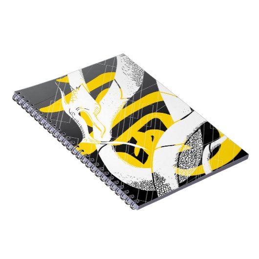 Witte Japanse Draak Zwarte Achtergrond Notitieboek (Rechterzijde)