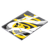 Witte Japanse Draak Zwarte Achtergrond Notitieboek (Linkerzijde)