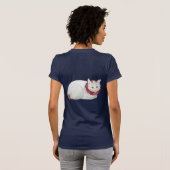 Witte Japanse kat T-Shirt (Achterkant volledig)