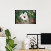 Witte Japanse Magnolia Flower met Old Hymn Poster (Thuiskantoor)