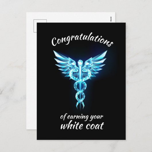 Witte Jas Ceremonie Crystal Medical Feestdagenkaart (Voorkant / Achterkant)