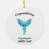 Witte Jas Ceremonie Crystal Medical Keramisch Ornament (Achterkant)