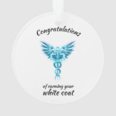 Witte Jas Ceremonie Crystal Medical Ornament (achterkant)