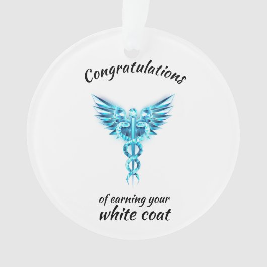 Witte Jas Ceremonie Crystal Medical Ornament (voorkant)