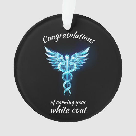 Witte Jas Ceremonie Crystal Medical Ornament (voorkant)