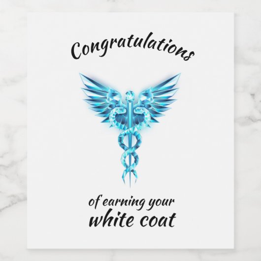 Witte Jas Ceremonie Crystal Medical Wijn Etiket (Enkel label)