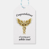 Witte Jas Ceremonie Gouden Medisch Cadeaulabel (Achterkant)