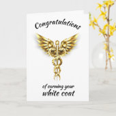 Witte Jas Ceremonie Gouden Medisch  Kaart (Gele Bloem)