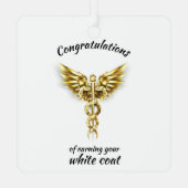 Witte Jas Ceremonie Gouden Medisch  Metalen Ornament (Achterkant)