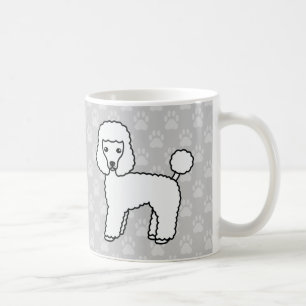 Witte Jas Toy Poodle Hond Cartoons Op Grijs Koffiemok